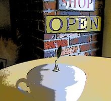 Comic Abstract Coffee Shop Tea Cup by steelwidow