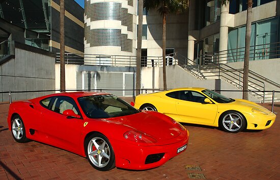 A Red Yellow Ferrari by Gino Iori