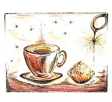 Golden Sweet Truffle with coffee by Teresa White