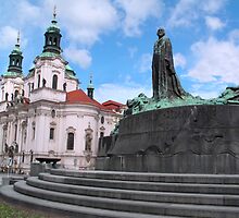 Church in Staromestske square by Efi Keren