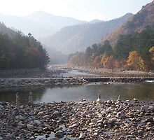 The River at Baek Dahm Sa Temple by Debbie Montgomery