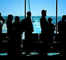 Airport Travelers by Karin Hildebrand Lau