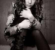 Kelly - stairwell 2 (BW) by JessDismont