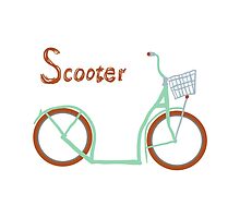 Illustration of vintage vector scooter by OlgaBerlet