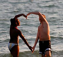 Black and white human arms shape heart by Jory33