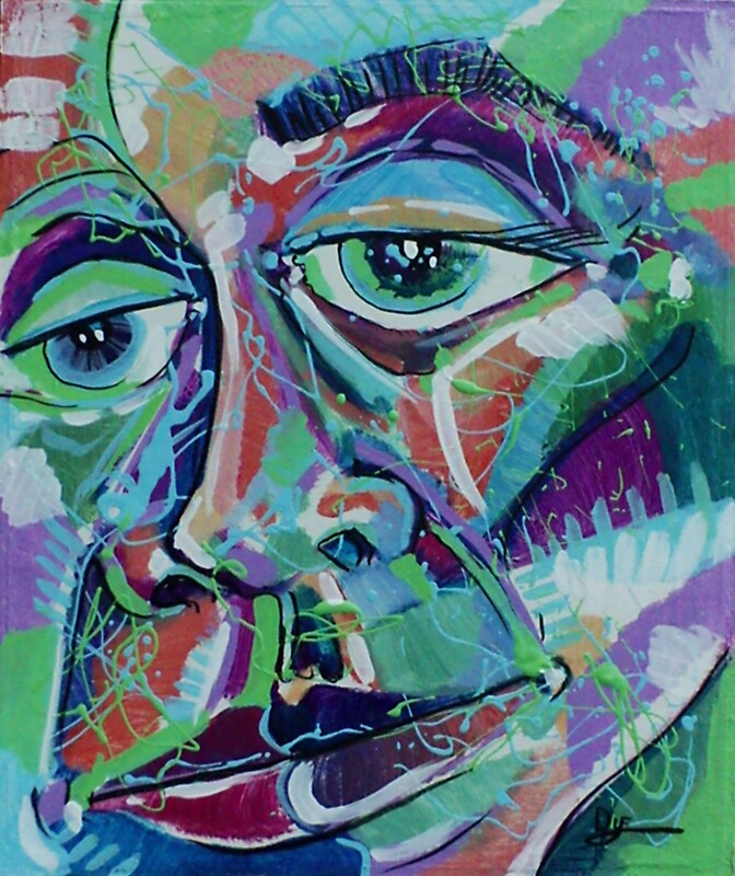"Abstract Self-portrait #1 (Mixed Media)-" by Robert Dye | Redbubble