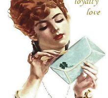 Beautiful Young Woman Holding Love Letter Vintage Vector by taiche