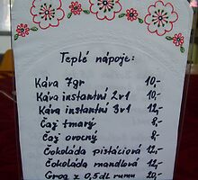 " Drinks menu 1." by John Smith