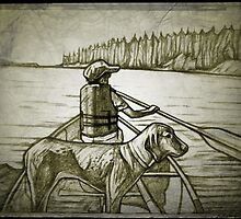 canoe drawing by RobCrandall