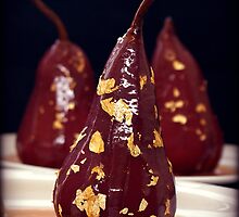 Gold and Port Poached Pears by James McKenzie