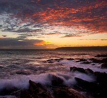 Glowing Embers, Titahi Bay - Wide by Ken Wright