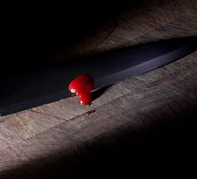 Sharp Knife with Blood by Tim Smith