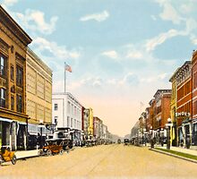 Downtown Ann Arbor, MI Main Street at Liberty, 1910 by Bob Fox