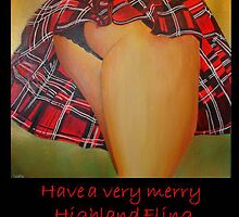 A Scottish Highland Fling Christmas Greeting Card by taiche