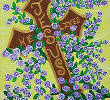 Jesus, He Lives! Cross for Easter, baptism, first communion by VJMaheu