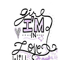 "Thought of You" Justin Bieber Lyric Drawing by MorganBailey