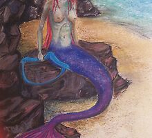 Harpist on the Beach by coffeenoir