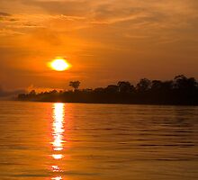 Sunset Amazon River, Peru by juan jose Gabaldon
