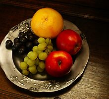 Pewter and Fruit by Gilberte