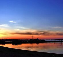 Setting Sun in Newport, Rhode Island by Judith Winde