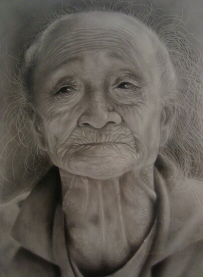 Old Thai Woman by Anji Johnston - flat,550x550,075,f