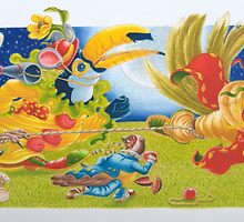 Playing Cat and Mouse (watercolour on illust board) by Rory Stapleton