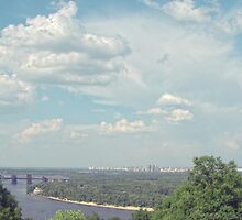 Blue sky over river the Kiev by Tutelarix