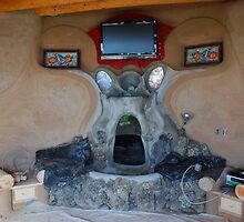 Earthship fireplace by CjbPhotography