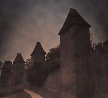 old walls in dark clouded by light by Norwen