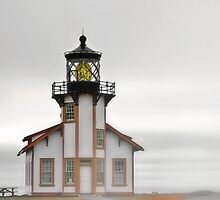 Point Cabrillo Lighthouse, California, in Fog by Christine Till @ CT-Graphics