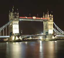 Tower Bridge Panormic at Night by Eyeswide