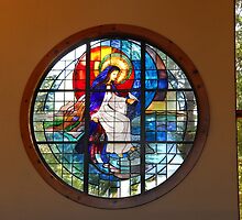 Our Lady of the Lake Stained Glass by Janet Houlihan