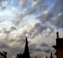 Sky with Temple by Angie Spicer