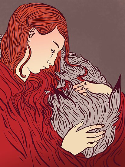 Valentine's Day Art and Design: Goodnight wolf by Alice Carroll