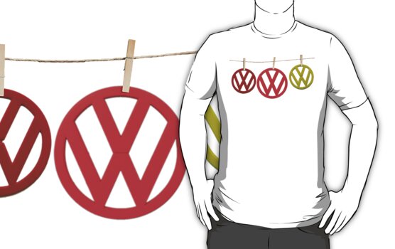 VW Badges Drying on the Line Tshirt by jay007