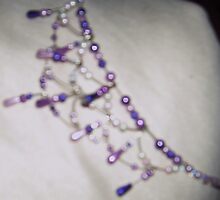 pretty pink and lilac waves and spray choker necklace from another angle by anaisnais
