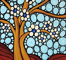 The Loving Tree - Abstract Mosaic Landscape Art Print by Sharon Cummings