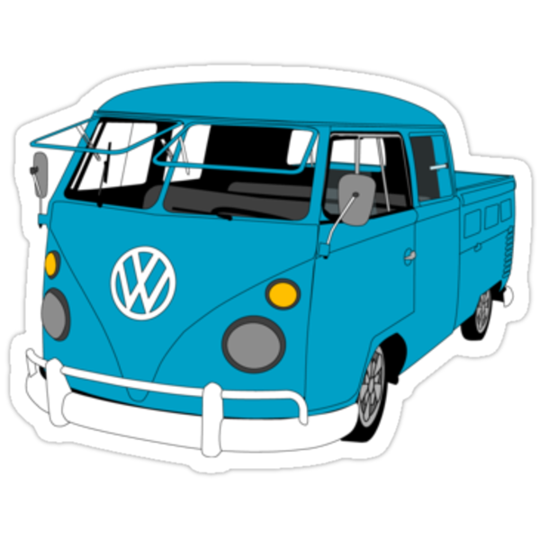 "Blue Split Screen VW Kombi Pick up" Stickers by MangaKid | Redbubble
