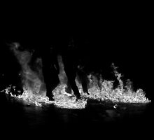 Flame Silhouette Black and White by Claire Elford