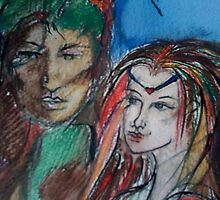 She Hugs Her Tree Angel (Detail) by Anthea Slade