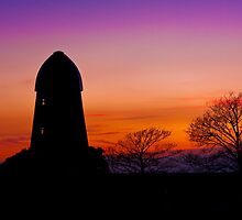 Ecclesden Mill, Angmering at sunset by Kevin Poulton