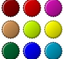 Bottle caps in colors by Laschon Robert Paul