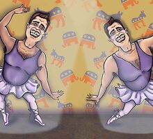Arnold Schwarzenegger dancing in politics by Marie-Elena