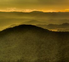 Embers of Day - (30 Exposure HDR PANO) Blue Mountains World Heritage Area , Sydney- The HDR Experience by Philip Johnson