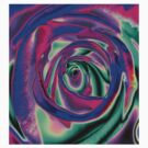 Blue and pink psychadelic Rose T by Jessica Millman