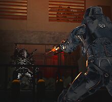 COMMAND THIS IS DELTA 24..... THE REACTOR HAS BEEN BREACHED THE INTRUDER HAS BEEN LOCATED AND SHOTS HAVE BEEN FIRED. by Michael Beers