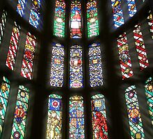 Henry VIII Stained Glass At Hampton Court by martin bullimore