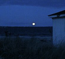 Perigee Moon At Third Beach - Newport - Rhode Island by Jack McCabe