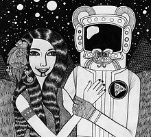 Girl with Ancient Astronaut by Bethy Williams