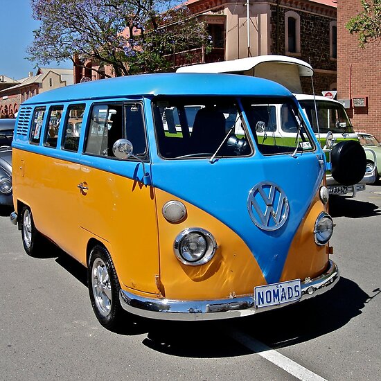 volkswagen combi van. Blue Volkswagen Kombi Van